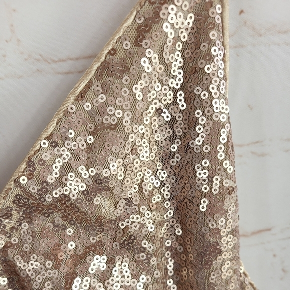 Lulu's Spectacular Moment Rose Gold Mermaid Maxi Sequin Dress Medium - Picture 4 of 13